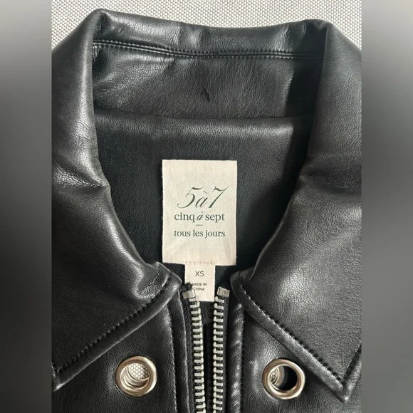 Black Leather Jacket with Grommet Detailing - Picture 3 of 3